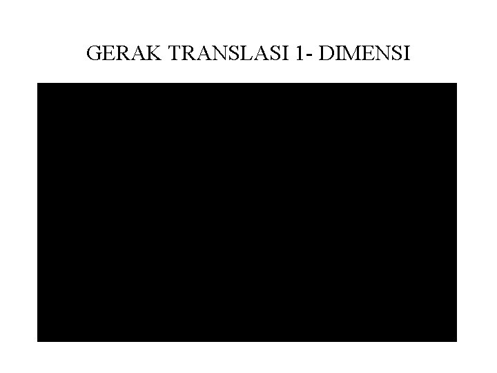 GERAK TRANSLASI 1 - DIMENSI 