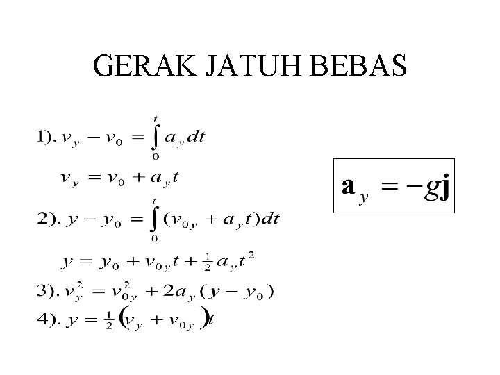GERAK JATUH BEBAS GERAK JATUH BEBAS