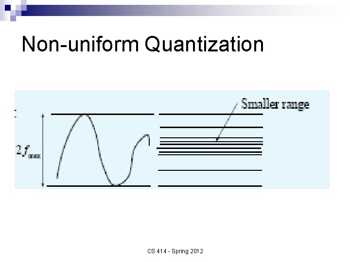 Non-uniform Quantization CS 414 - Spring 2012 