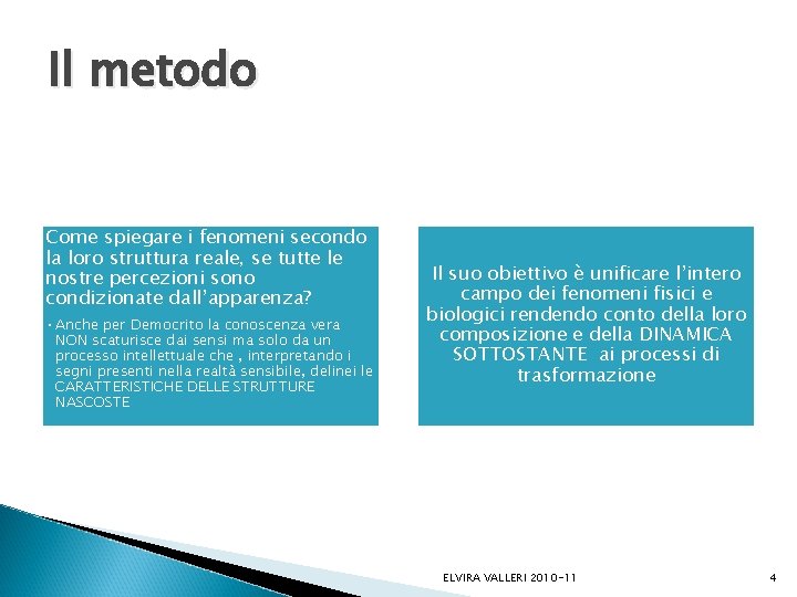 Il metodo Come spiegare i fenomeni secondo la loro struttura reale, se tutte le Il metodo Come spiegare i fenomeni secondo la loro struttura reale, se tutte le