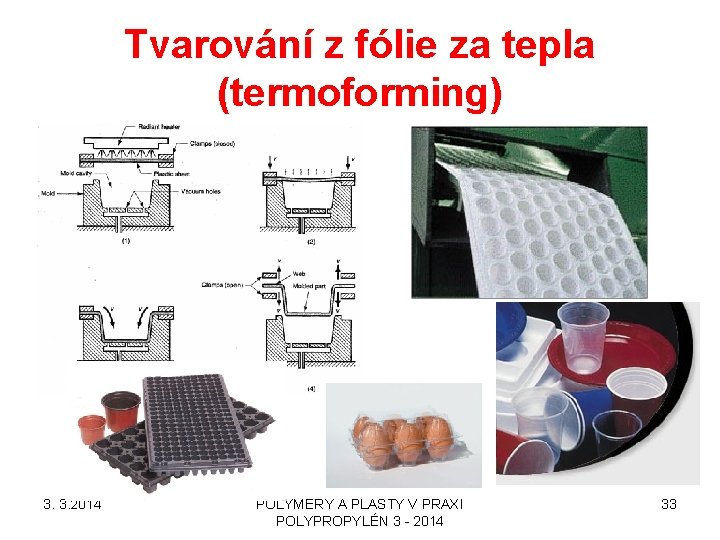 Tvarování z fólie za tepla (termoforming) 3. 3. 2014 POLYMERY A PLASTY V PRAXI