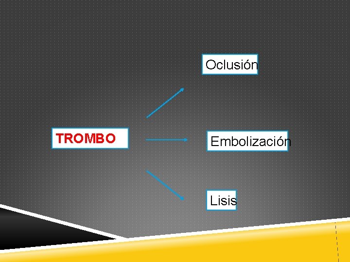 Oclusión TROMBO Embolización Lisis 