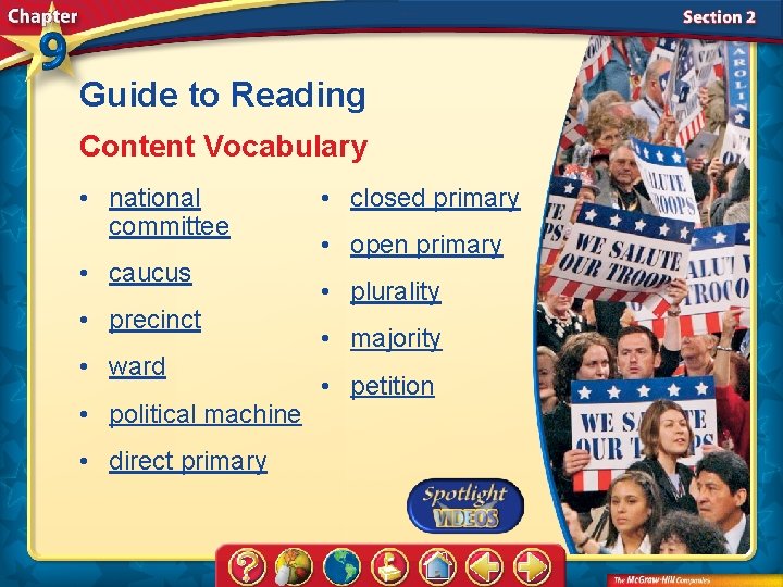 Guide to Reading Content Vocabulary • national committee • caucus • precinct • ward