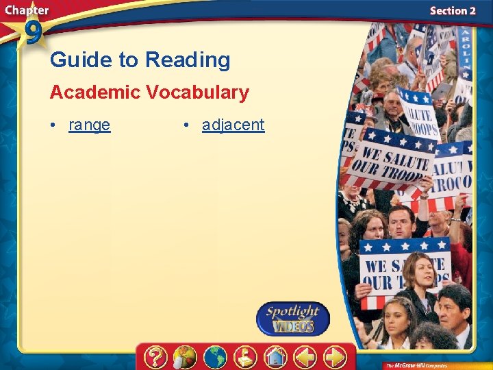 Guide to Reading Academic Vocabulary • range • adjacent 