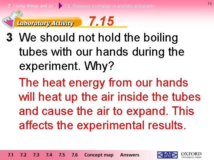 7. 5 Gaseous exchange in animals and plants 7. 15 3 We should not 7. 5 Gaseous exchange in animals and plants 7. 15 3 We should not