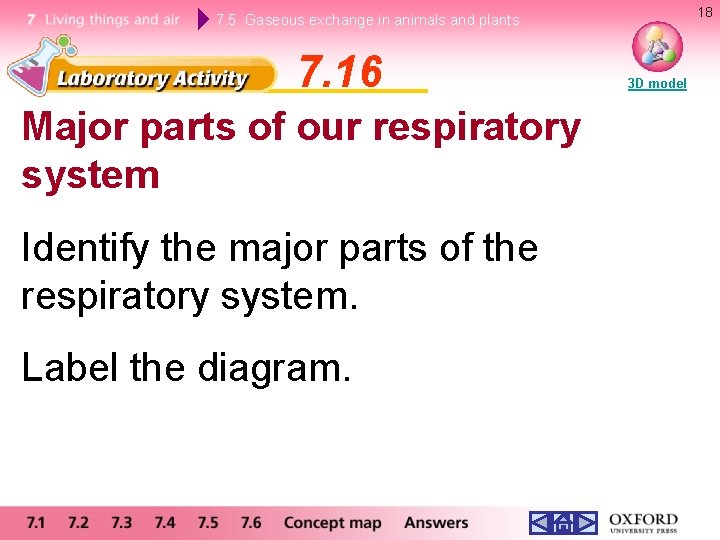 18 7. 5 Gaseous exchange in animals and plants 7. 16 Major parts of