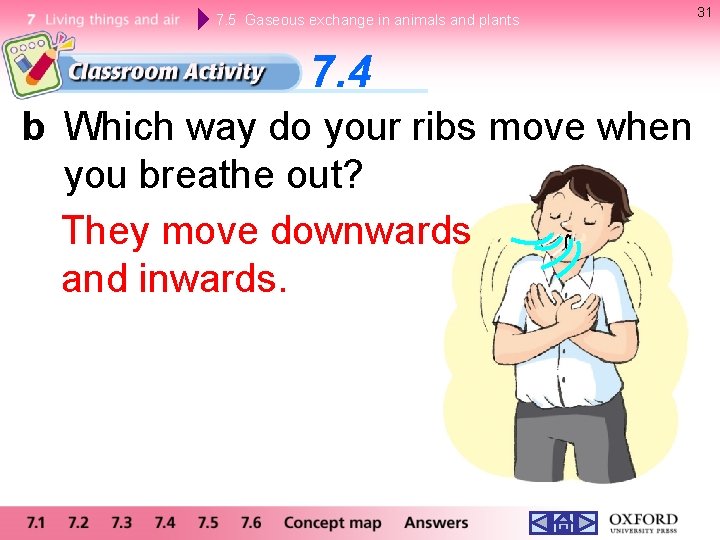 7. 5 Gaseous exchange in animals and plants 7. 4 b Which way do