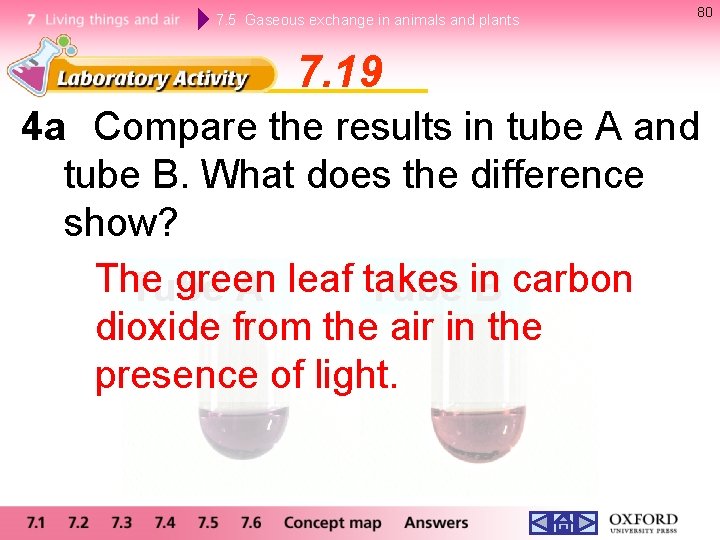 7. 5 Gaseous exchange in animals and plants 80 7. 19 4 a Compare 7. 5 Gaseous exchange in animals and plants 80 7. 19 4 a Compare