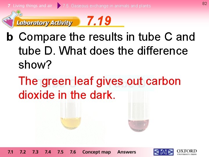 7. 5 Gaseous exchange in animals and plants 7. 19 b Compare the results 7. 5 Gaseous exchange in animals and plants 7. 19 b Compare the results
