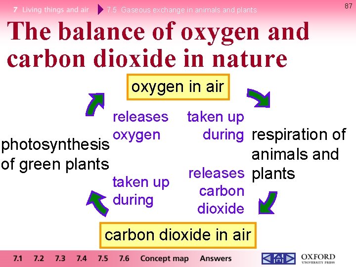 7. 5 Gaseous exchange in animals and plants 87 The balance of oxygen and