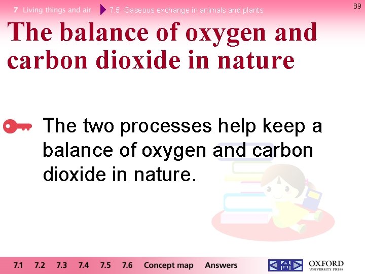 7. 5 Gaseous exchange in animals and plants The balance of oxygen and carbon