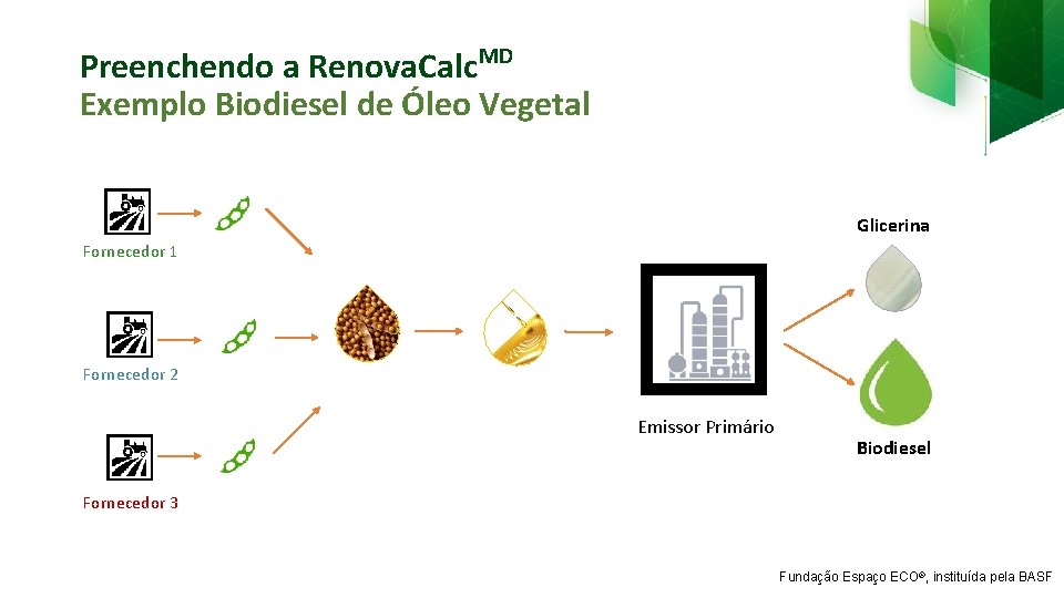 Preenchendo a Renova. Calc. MD Exemplo Biodiesel de Óleo Vegetal Glicerina Fornecedor 1 Fornecedor