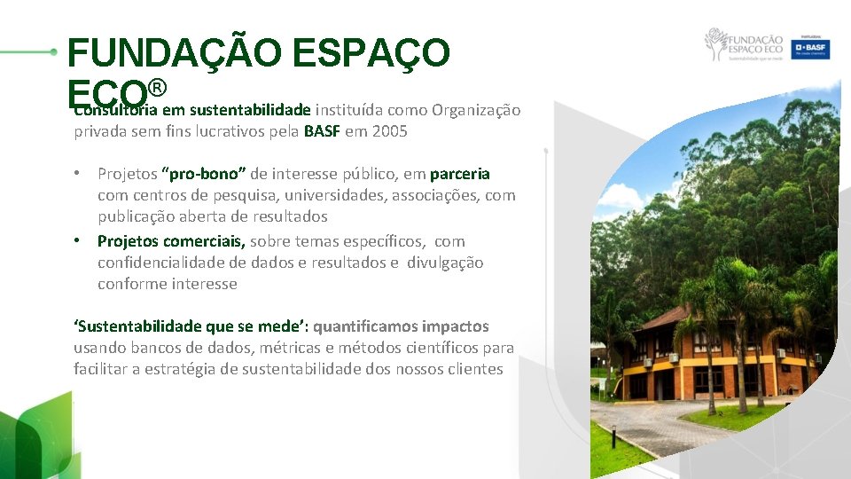 FUNDAÇÃO ESPAÇO ® ECO Consultoria em sustentabilidade instituída como Organização privada sem fins lucrativos