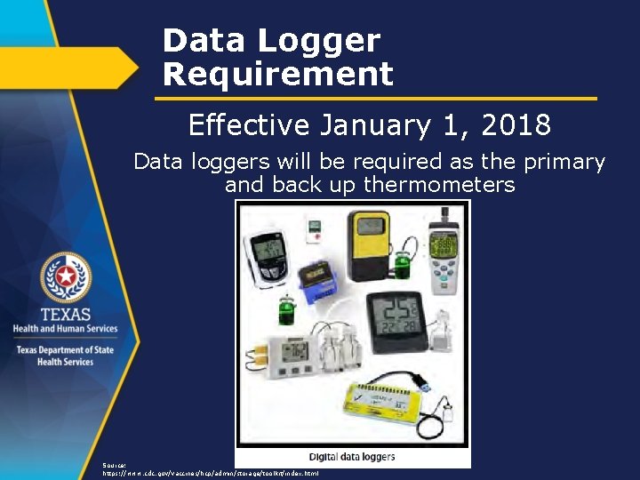 Data Logger Requirement Effective January 1, 2018 Data loggers will be required as the