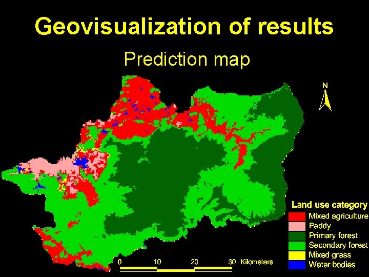 Geovisualization of results Prediction map 
