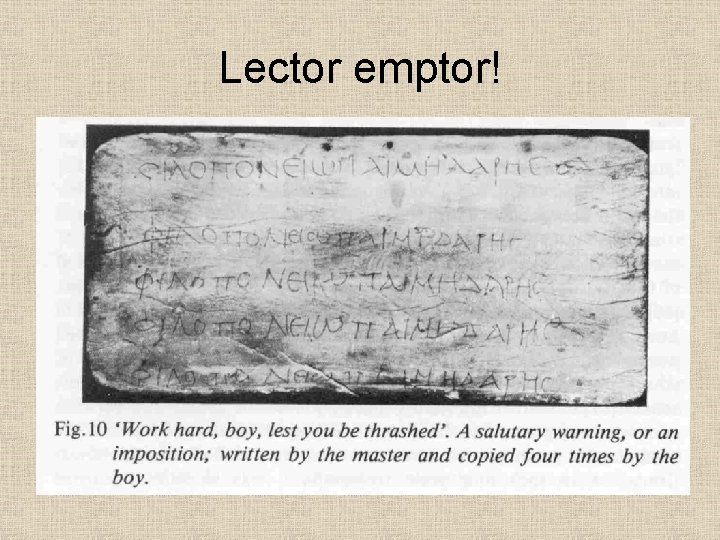 Lector emptor! 