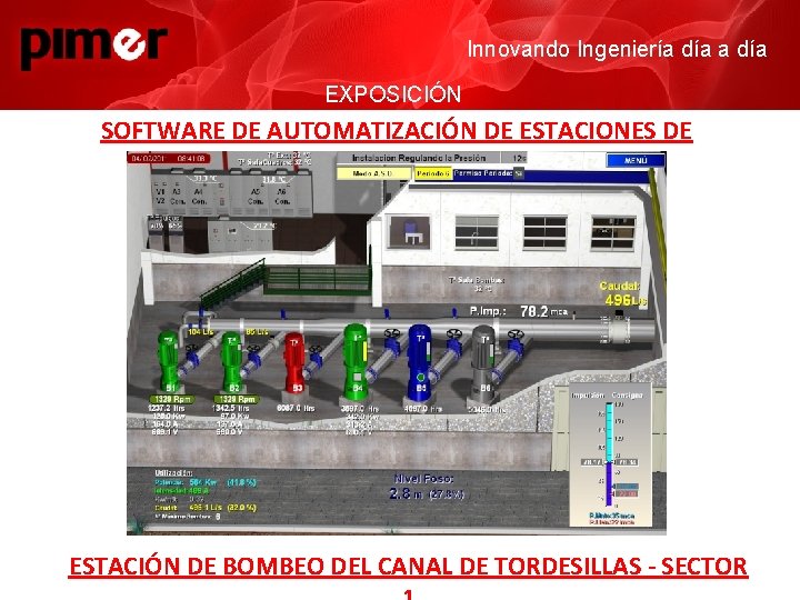 Innovando Ingeniería día EXPOSICIÓN SOFTWARE DE AUTOMATIZACIÓN DE ESTACIONES DE BOMBEO ESTACIÓN DE BOMBEO