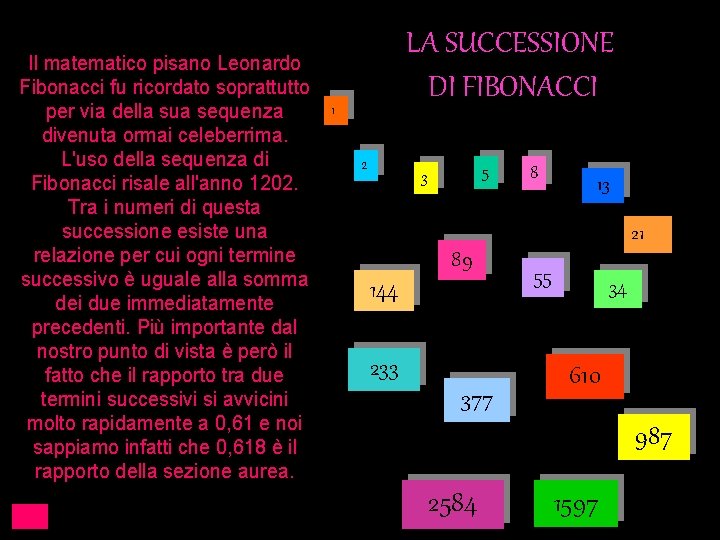 Il matematico pisano Leonardo Fibonacci fu ricordato soprattutto per via della sua sequenza divenuta