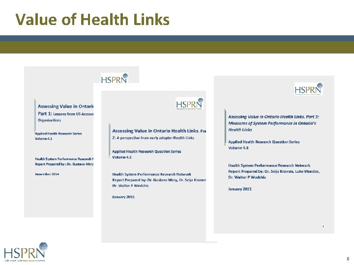 Value of Health Links 6 Value of Health Links 6