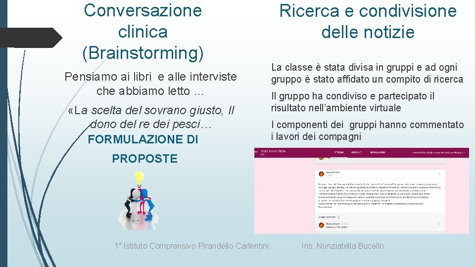 Conversazione clinica (Brainstorming) Pensiamo ai libri e alle interviste che abbiamo letto … «La