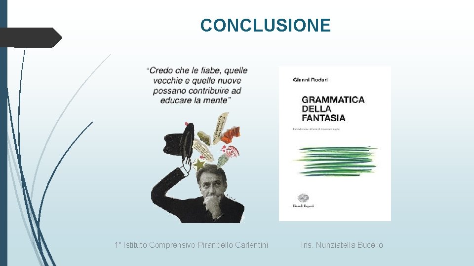 CONCLUSIONE 1° Istituto Comprensivo Pirandello Carlentini Ins. Nunziatella Bucello 