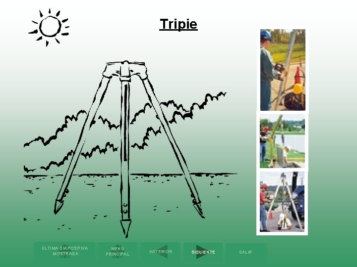 Tripie ÚLTIMA DIAPOSITIVA MOSTRADA MENÚ PRINCIPAL ANTERIOR SIGUIENTE SALIR 