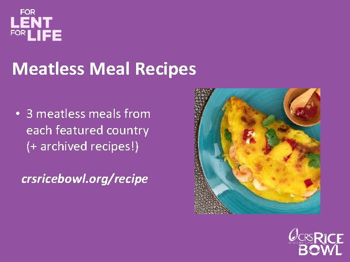 Meatless Meal Recipes • 3 meatless meals from each featured country (+ archived recipes!)