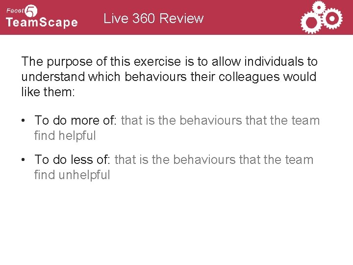 Live 360 Review The purpose of this exercise is to allow individuals to understand