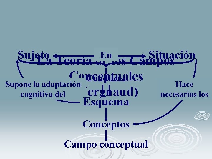 Sujeto En Situación La Teoría de los Campos Conceptuales Conducta Supone la adaptación Hace