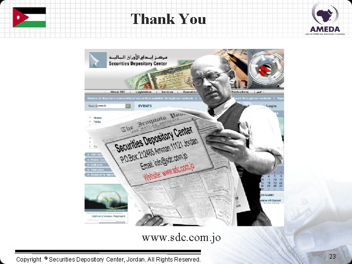 Thank You www. sdc. com. jo Copyright © Securities Depository Center, Jordan. All Rights