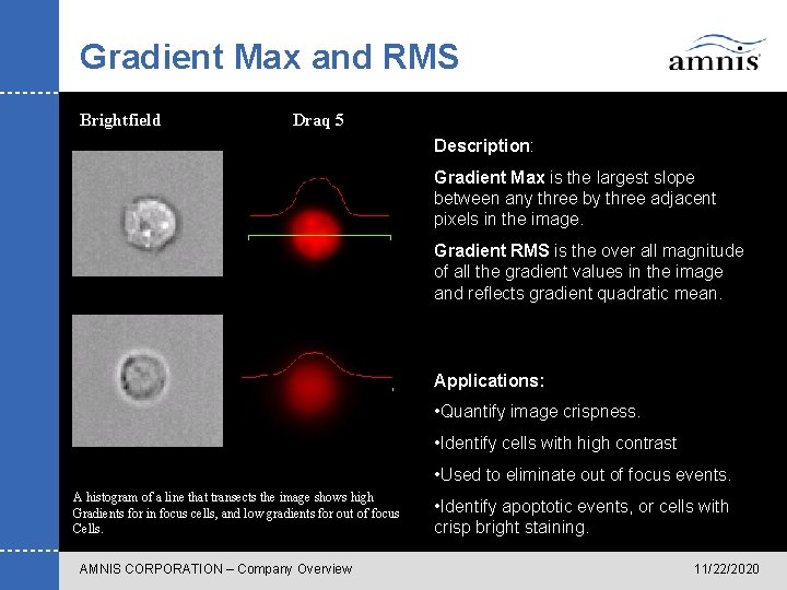 Gradient Max and RMS Brightfield Draq 5 Description: Gradient Max is the largest slope