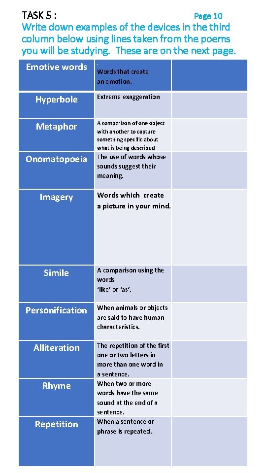 TASK 5 : Page 10 Write down examples of the devices in the third