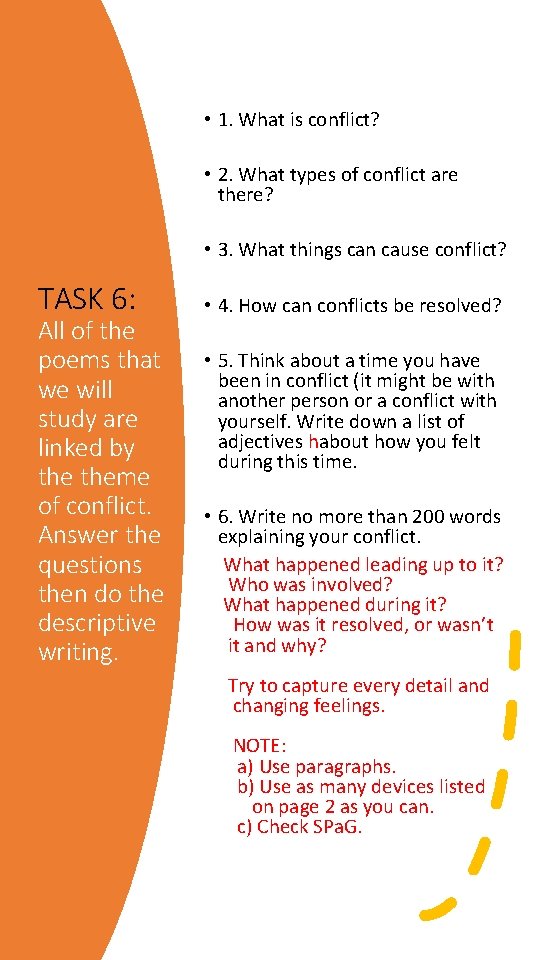  • 1. What is conflict? • 2. What types of conflict are there?