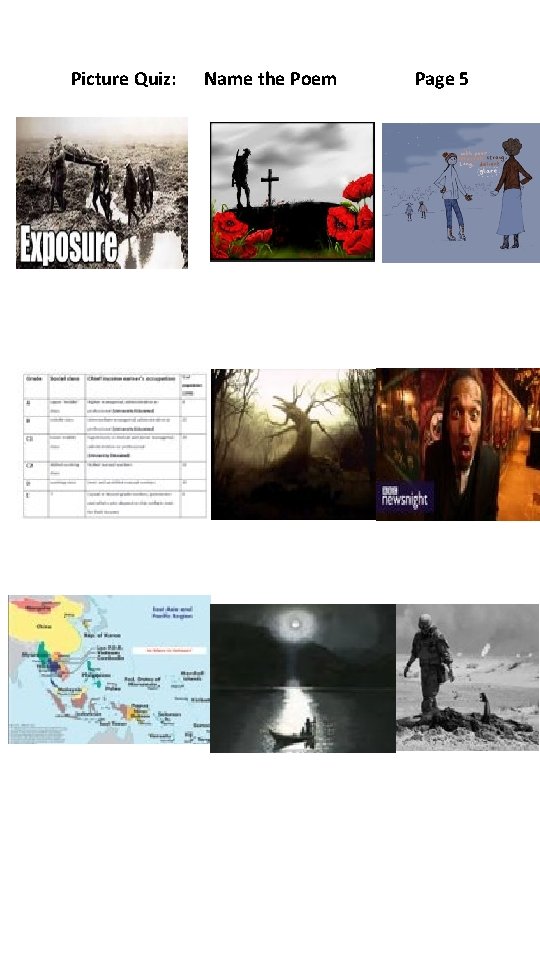 Picture Quiz: Name the Poem Page 5 