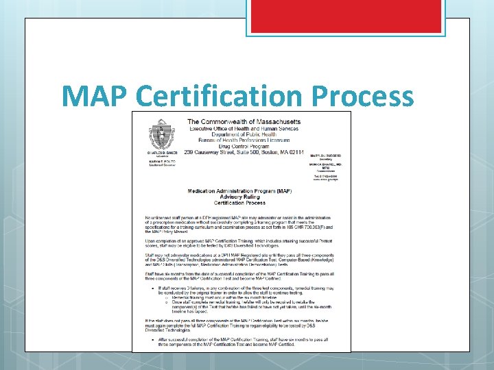 MAP Certification Process 