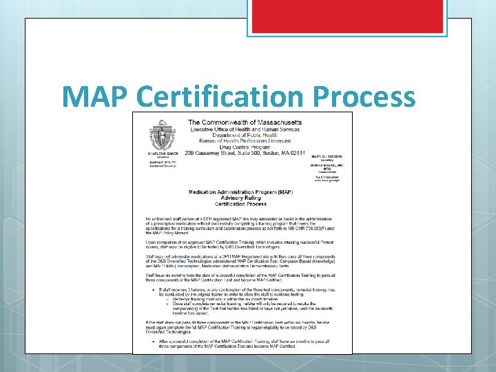 MAP Certification Process 