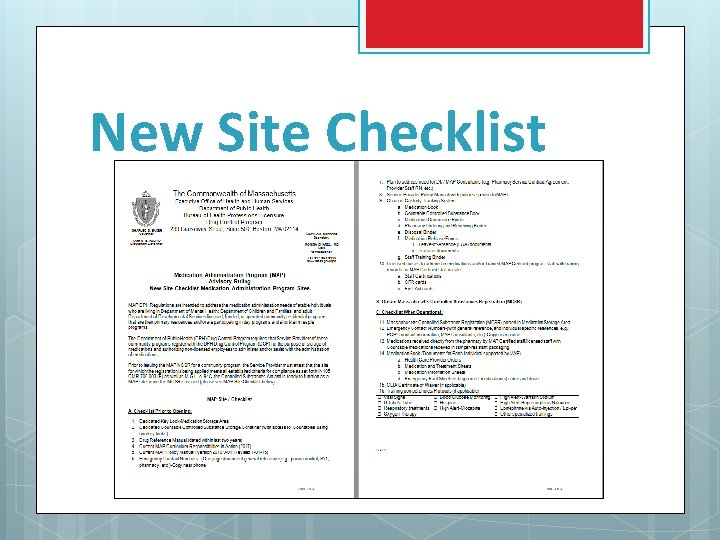 New Site Checklist 