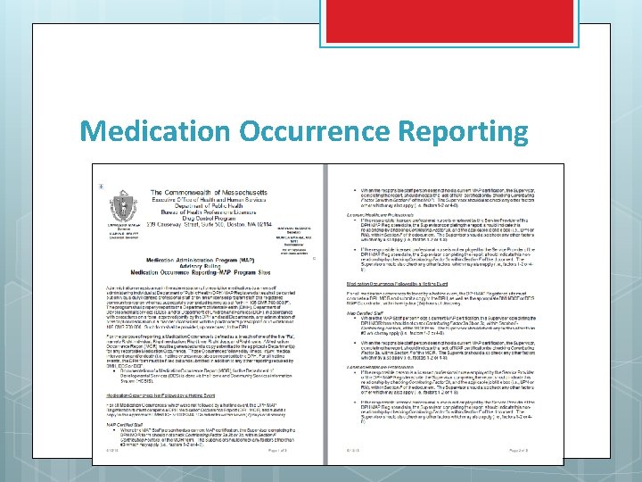 Medication Occurrence Reporting 