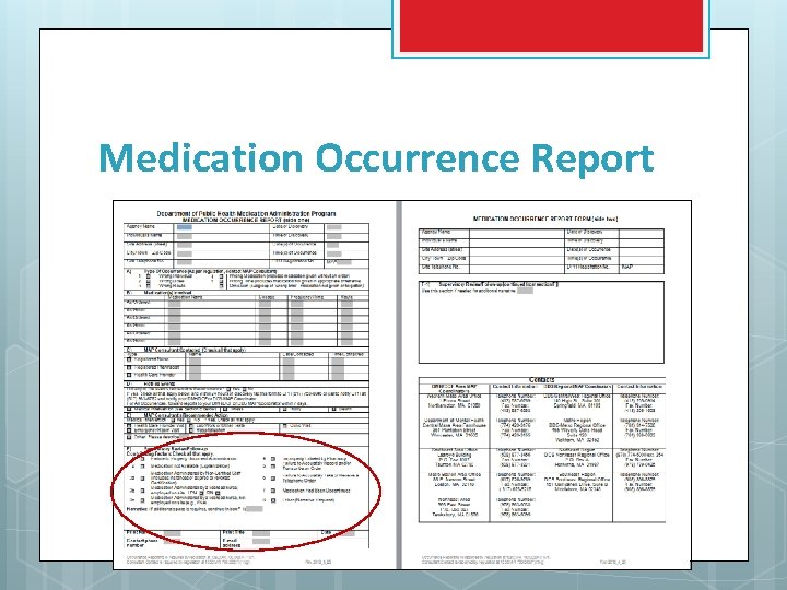 Medication Occurrence Report 