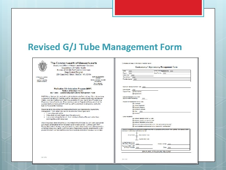 Revised G/J Tube Management Form 