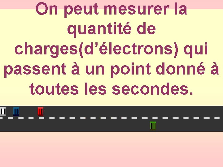 On peut mesurer la quantité de charges(d’électrons) qui passent à un point donné à