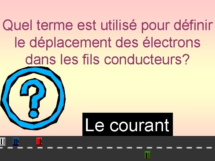 Quel terme est utilisé pour définir le déplacement des électrons dans les fils conducteurs?