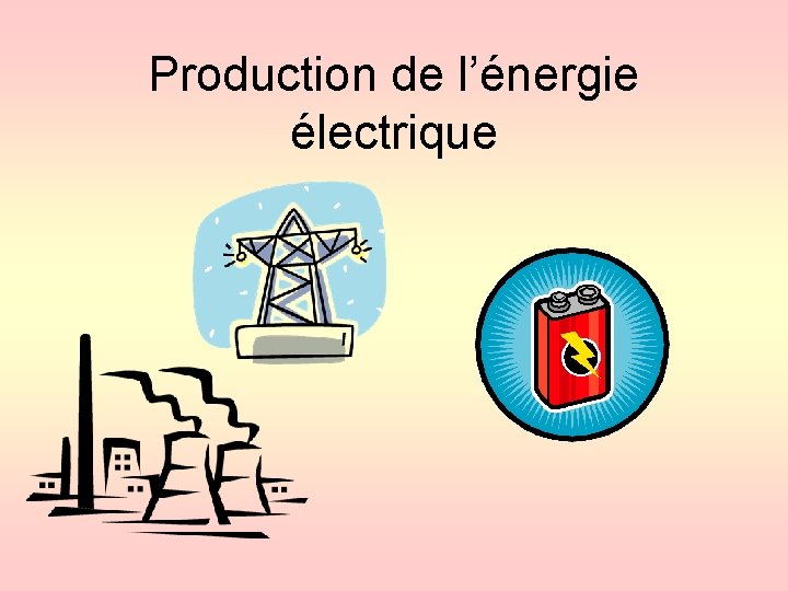 Production de l’énergie électrique 