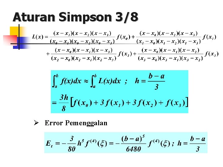 Aturan Simpson 3/8 Ø Error Pemenggalan Aturan Simpson 3/8 Ø Error Pemenggalan