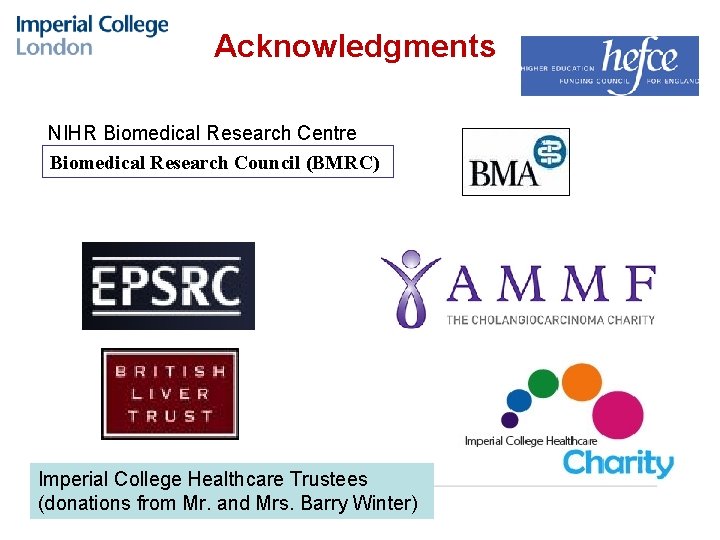 Acknowledgments NIHR Biomedical Research Centre Biomedical Research Council (BMRC) Imperial College Healthcare Trustees Page