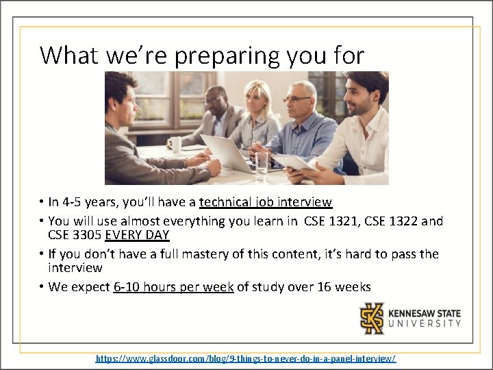 What we’re preparing you for • In 4 -5 years, you’ll have a technical What we’re preparing you for • In 4 -5 years, you’ll have a technical