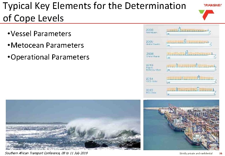Typical Key Elements for the Determination of Cope Levels • Vessel Parameters • Metocean Typical Key Elements for the Determination of Cope Levels • Vessel Parameters • Metocean