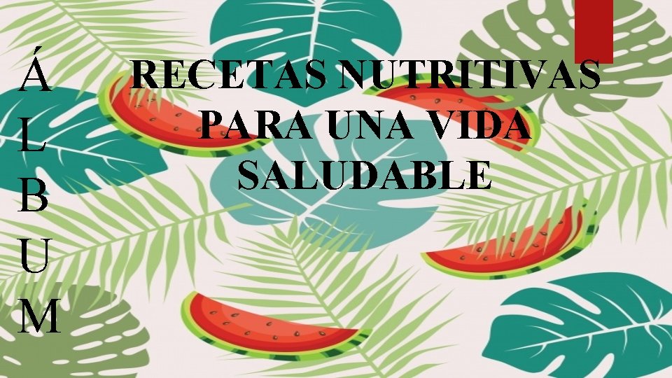 Á L B U M RECETAS NUTRITIVAS PARA UNA VIDA SALUDABLE 