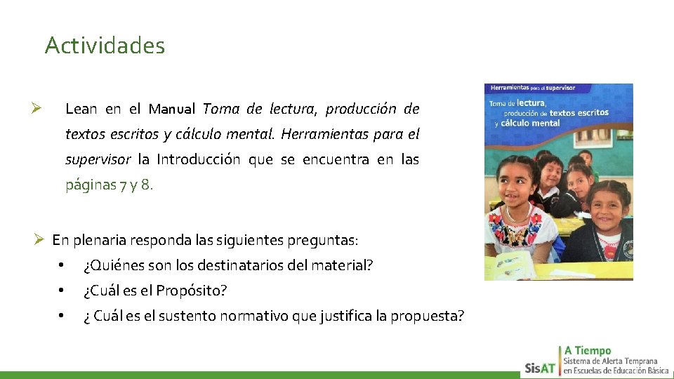 Actividades Lean en el Manual Toma de lectura, producción de Ø textos escritos y