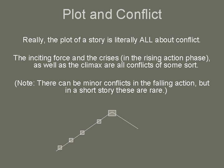 Plot and Conflict Really, the plot of a story is literally ALL about conflict.